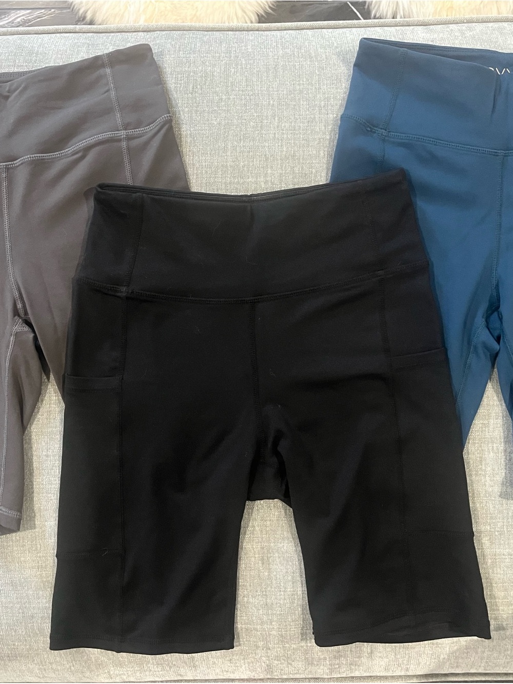 Lot of 3 Pairs of Savvi High-Rise 8” Inseam Bike Shorts with Side Pockets